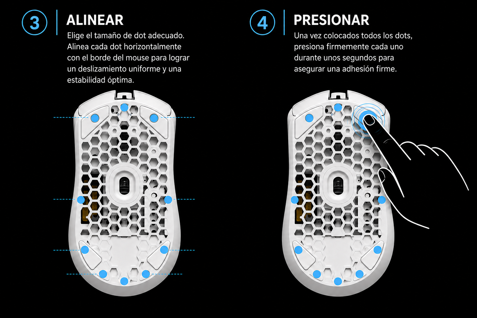Pasos 3 y 4: Alinear y Presionar